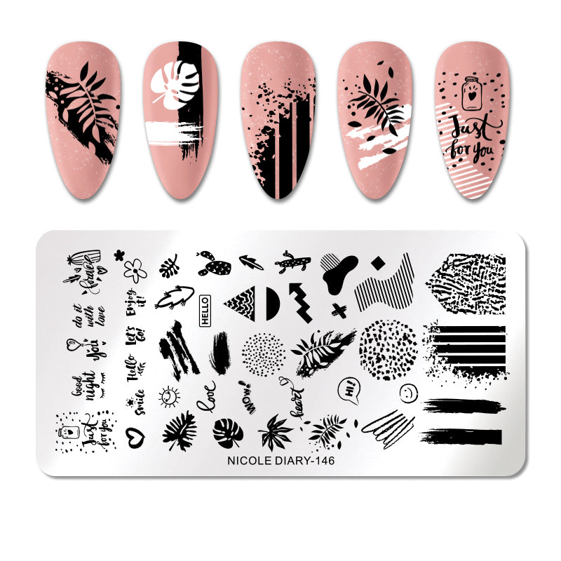 Nicole Diary Nail Stamping Plates Kit - Professional Nail Art Design Templates for DIY Manicure at Home, Salon & Party Use