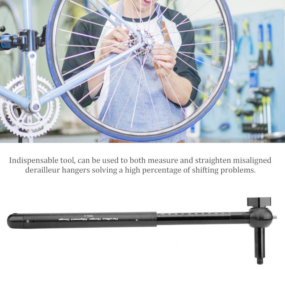 **Bike Hanger Alignment Tool - Derailleur Hanger Alignment Gauge, Telescopic Adjuster for Mountain & Road Bicycles (Black) - Perfect for Outdoor Cycling & Bike Maintenance**