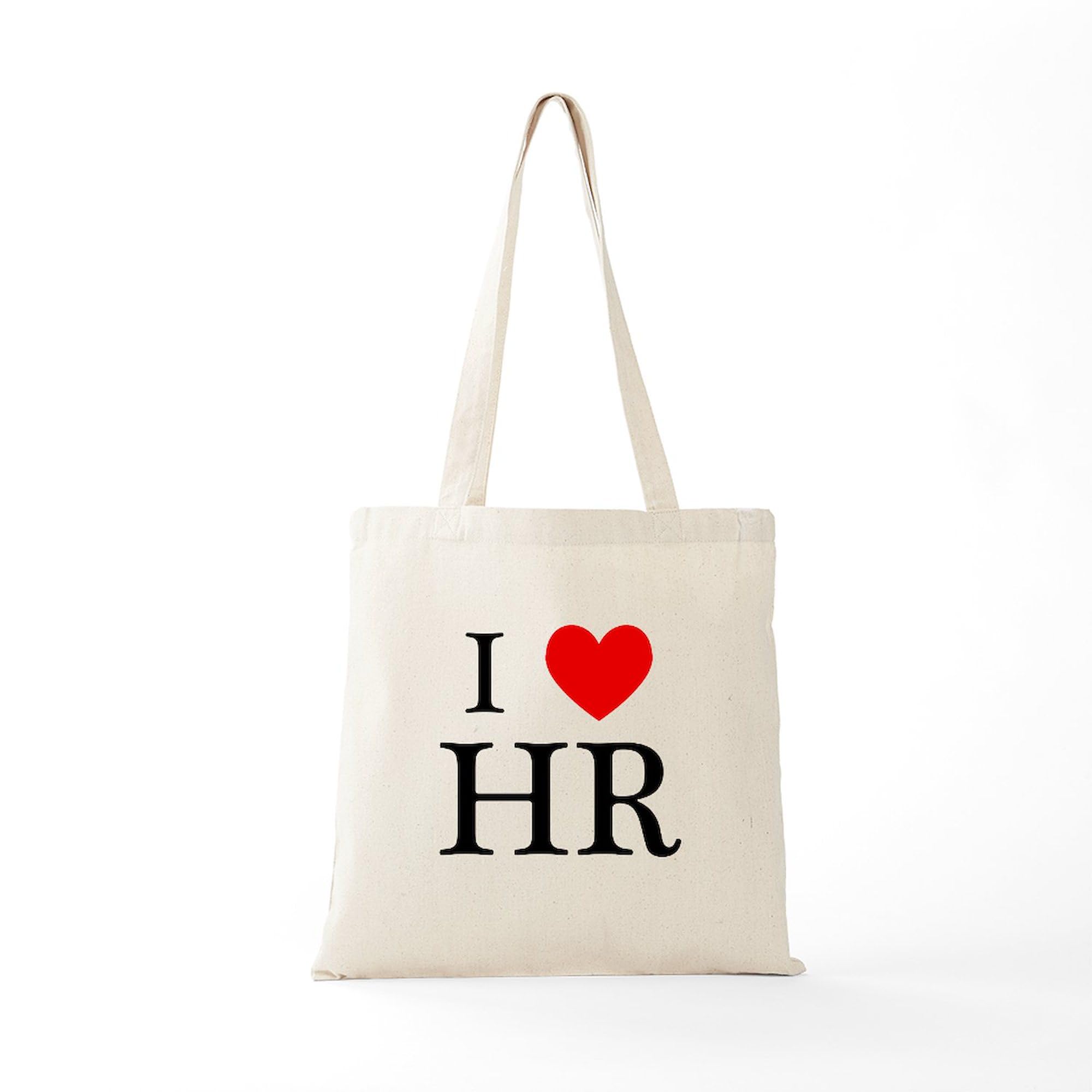 I Heart HR Tote Bag - Natural Canvas Reusable Shopping Bag for Work, Groceries & Everyday Use | Eco-Friendly & Durable