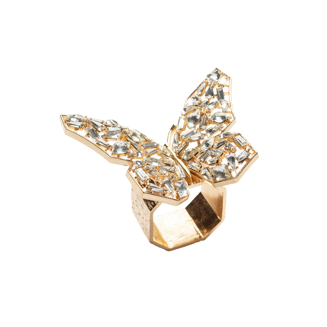 Elegant Papillon Napkin Rings Set of 4 - Butterfly Design Tableware for Wedding, Dinner Party & Holiday Decorations