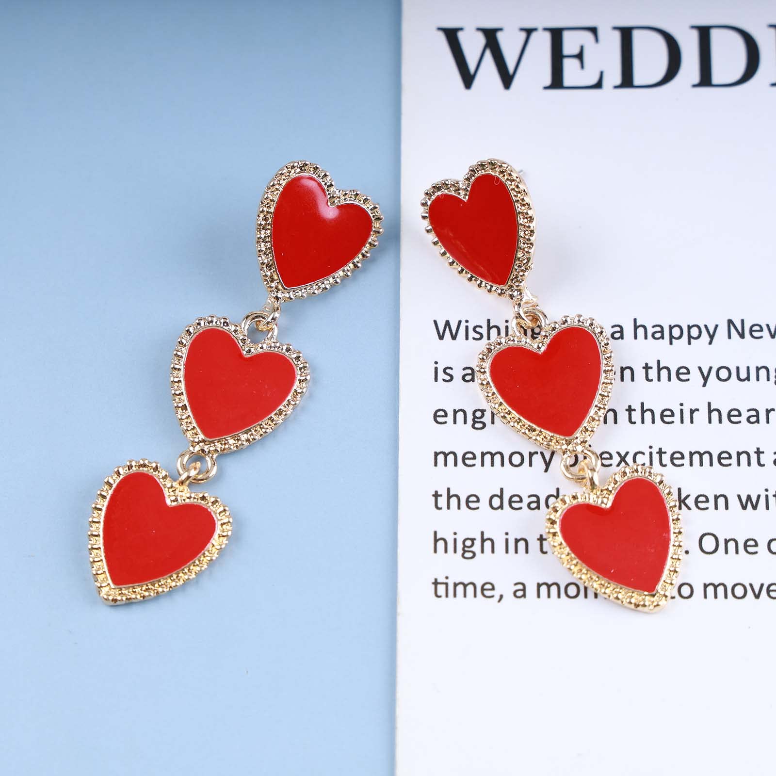 Yienate Black Heart Drop Earrings - Unique Interlocking Love Dangle Earrings with Long Tassel & Enamel Finish | Romantic Statement Jewelry for Women & Girls | Perfect for Prom, Date Night & Valentine's Day Gifts