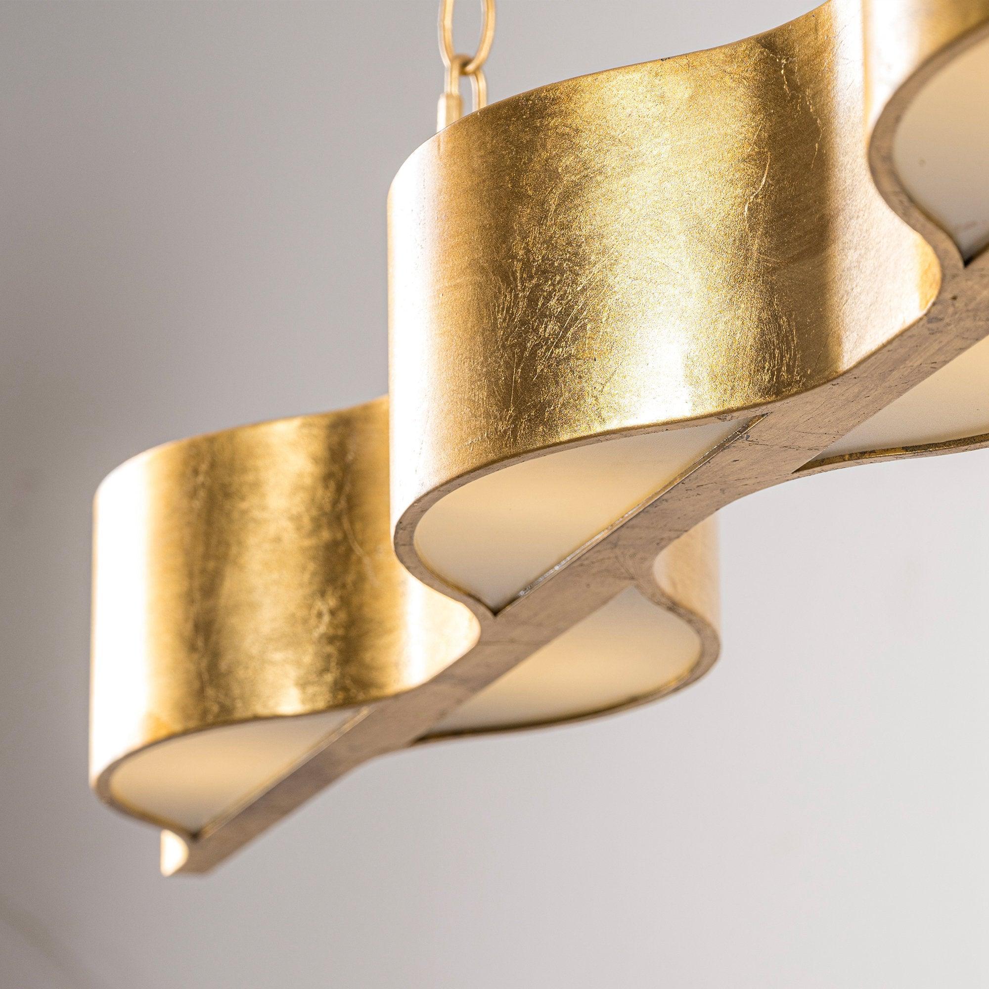 5-Light Golden Modern Dry Rated Pendant Lighting Fixture for Dining Room, Kitchen Island & Foyer - Damp Location Approved