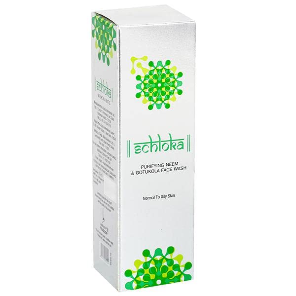 Schloka Purifying Neem & Gotukola Face Wash for Normal to Oily Skin - 60ml | Deep Cleansing & Oil Control | Perfect for Daily Skincare Routine & Acne-Prone Skin