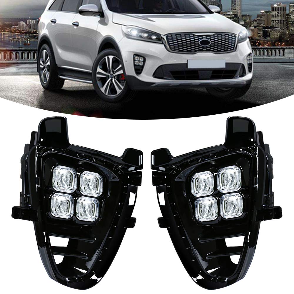 2019-2020 KIA Sorento LX/EX LED Daytime Running Lights & Fog Lights Kit - Bright White 4-Eye Design for Enhanced Visibility & Safety | Perfect for Night Driving, Foggy Conditions & Improved Road Presence