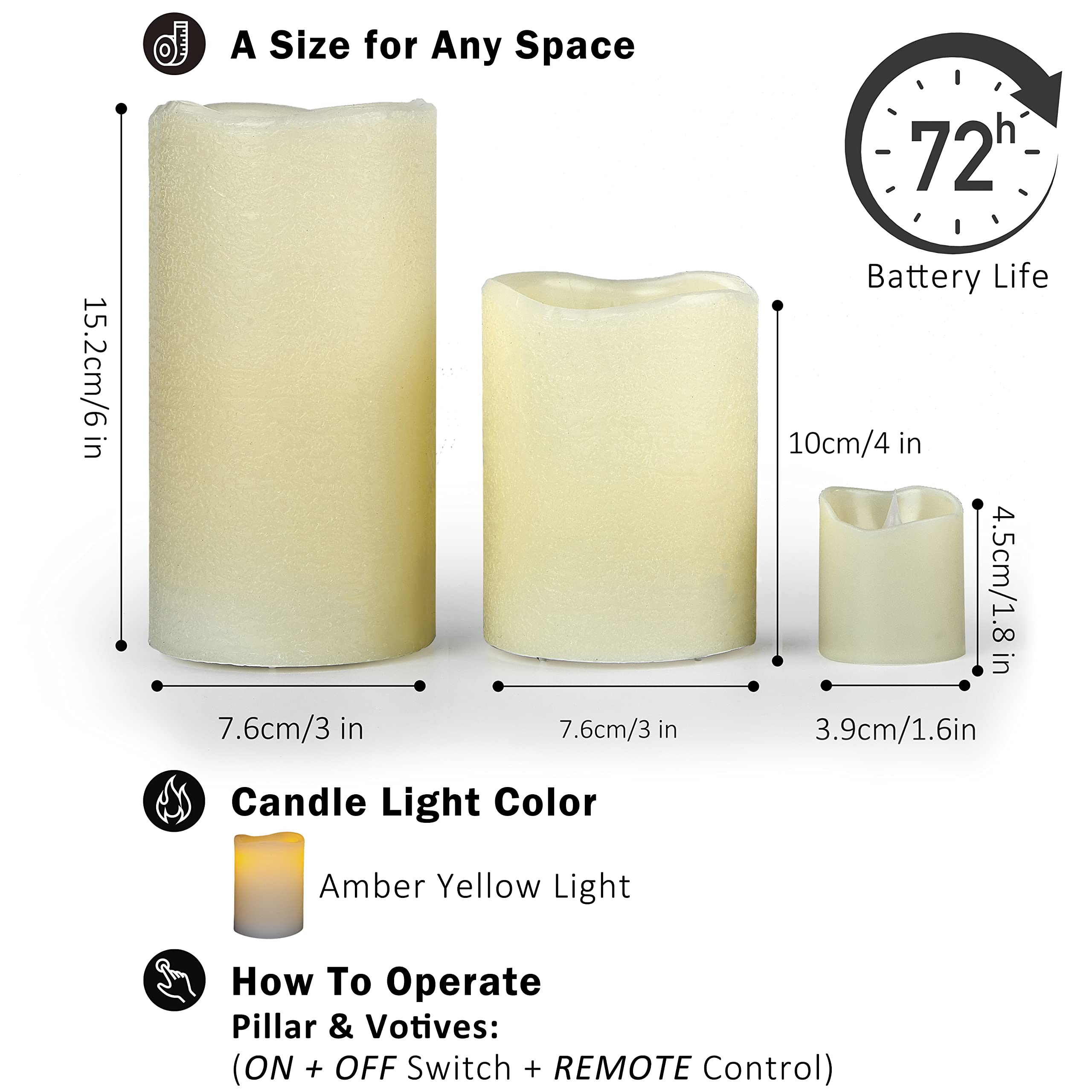 FURORA Flameless LED Candles Set of 8 - 4 Ivory Pillar Candles & 4 Votive Candles with Realistic Flickering Flame, Remote Control & Timer, Battery Included - Perfect for Home Decor, Wedding Centerpieces, Romantic Dinner Ambiance, and Holiday Lighting