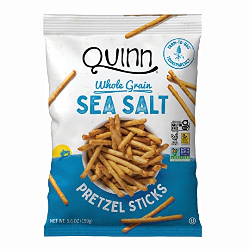Quinn Sea Salt Pretzel Sticks - Gluten Free, Vegan, Non-GMO Snacks (5.6 oz) | Corn Free & Soy Free | Perfect for Healthy On-the-Go Snacking, Lunchboxes & Movie Nights