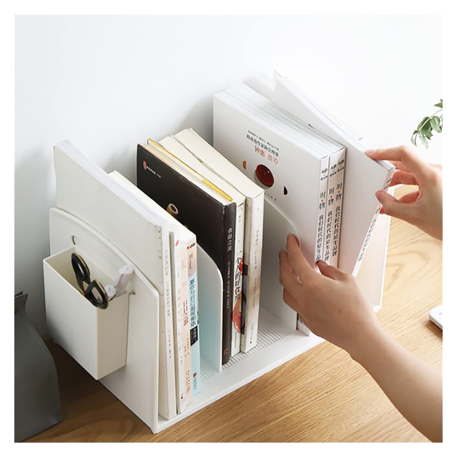 TOMYEUS Office Storage Shelf - 5-Tier Desktop Bookshelf for Home & Office, Small Bookcase with Large Capacity, Student Desk Organizer, Simple Book Display Stand (Black) - Perfect for Dorm, Study Room & Workspace Organization