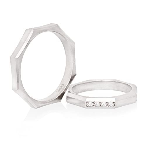 925 Sterling Silver Matching Wedding Rings for Couples - Personalized Wide Band Set for Him & Her - Perfect for Engagements, Anniversaries, and Romantic Gift Giving