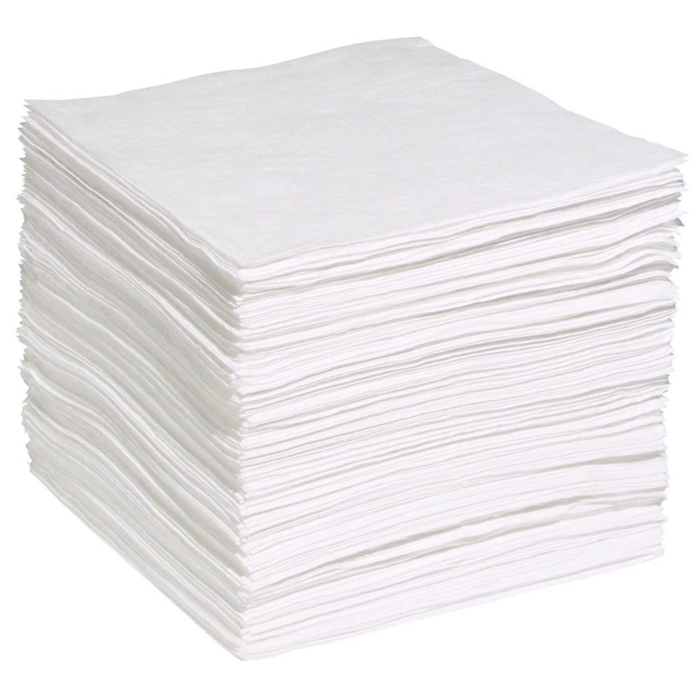 SpillTech Oil-Only Absorbent Pads - 19x15 Inch Polypropylene Mat for Oil Spills, Pack of 200 (WP200S) - Ideal for Garage, Workshop & Industrial Use