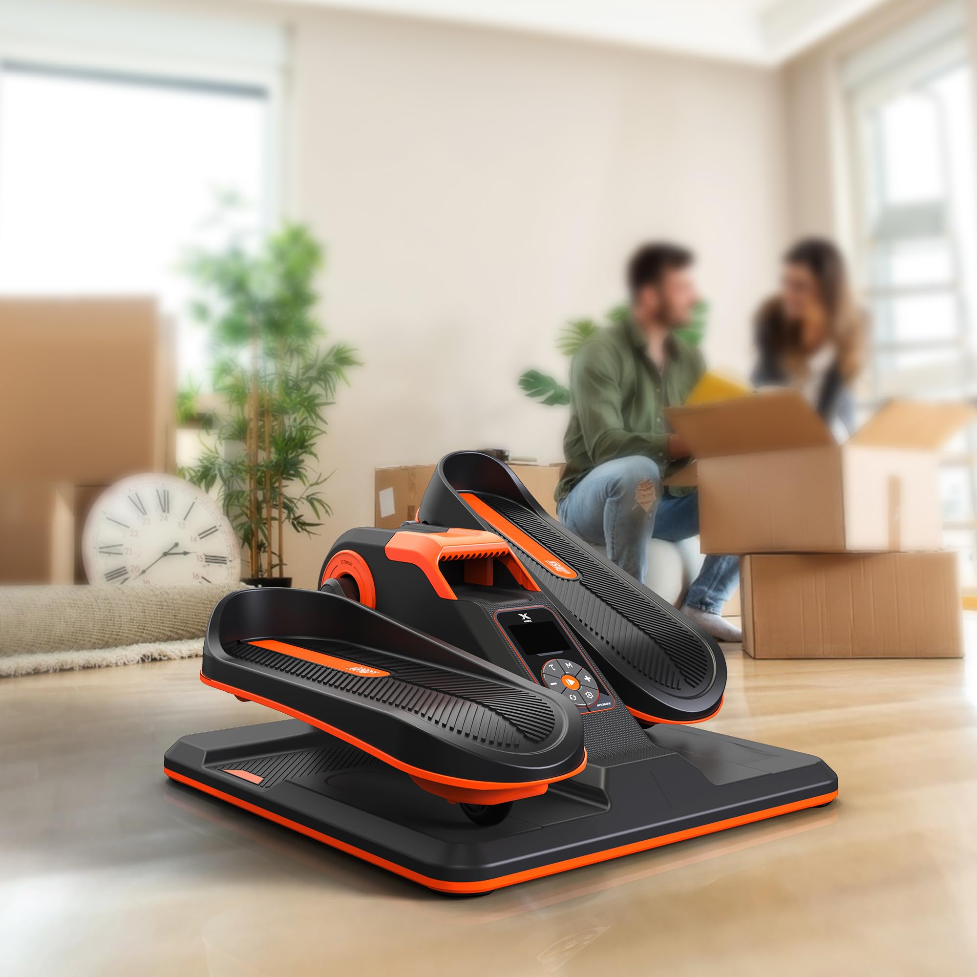 Under Desk Elliptical Machine - Portable Seated Exercise Bike with Touch Screen & Remote Control - Wireless Connectivity for Home, Office, or Gym Use - Perfect for Workouts While Working or Watching TV
