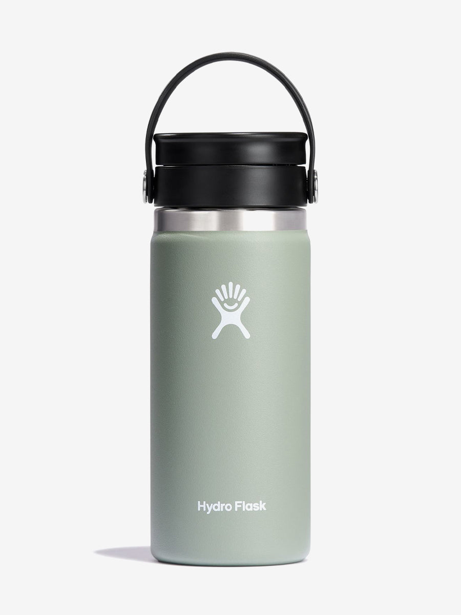 Hydro Flask 473ml (16oz) Wide Mouth Water Bottle with Flex Sip Lid - Agave Blue | Insulated Stainless Steel Vacuum Flask for Hiking, Gym & Outdoor Activities