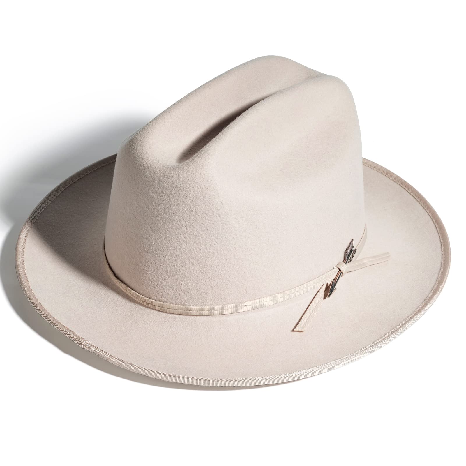 Open Road Fedora Hat - Pure Wool Felt Vintage Rancher Hat with Air Vents for Men & Women | Perfect for Outdoor Adventures, Western Style & Fashion