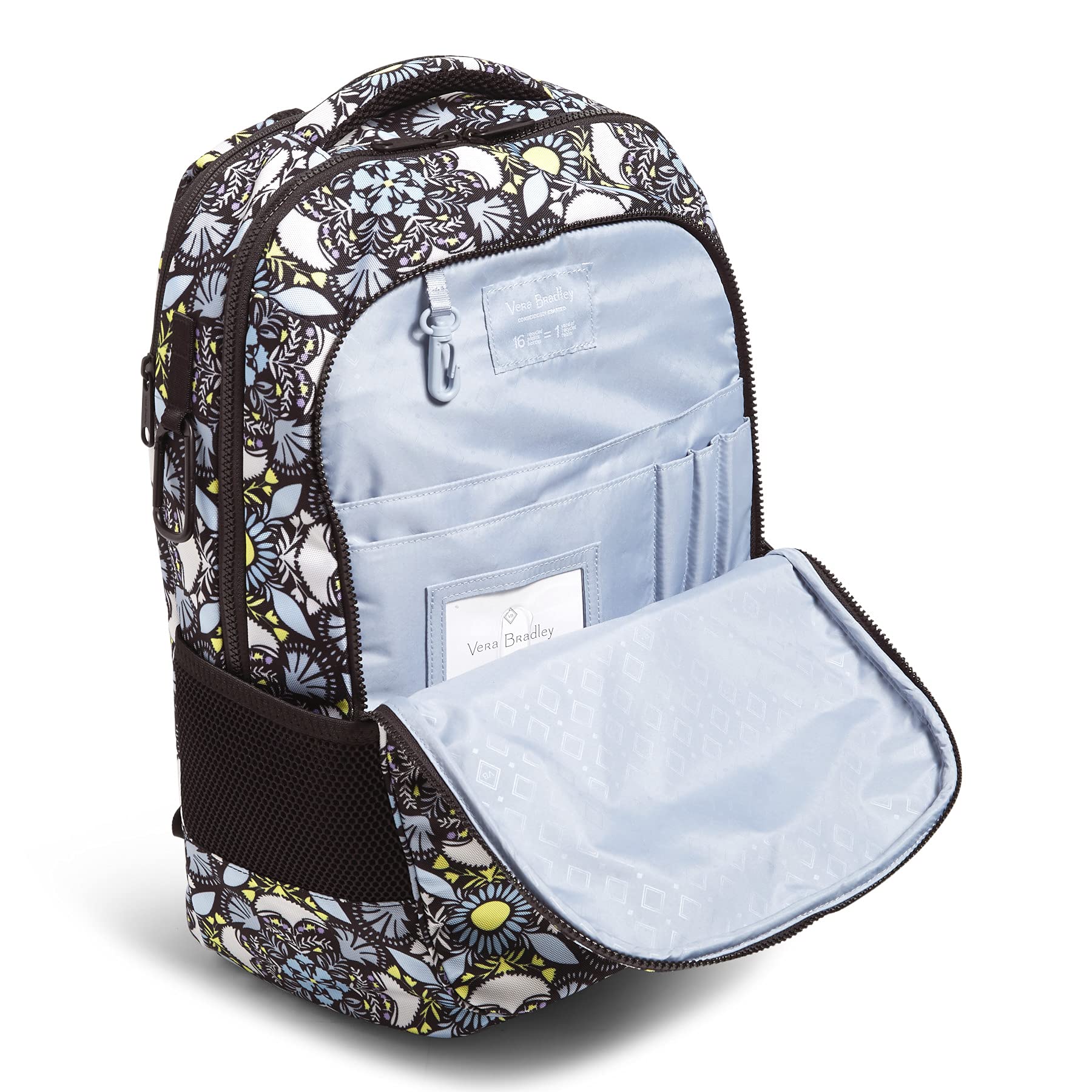 Vera Bradley Recycled Lighten Up Reactive Grand Backpack - Eco-Friendly Laptop Backpack for Women, Stylish Travel & Work Bag, Perfect for College, Commuting & Outdoor Adventures