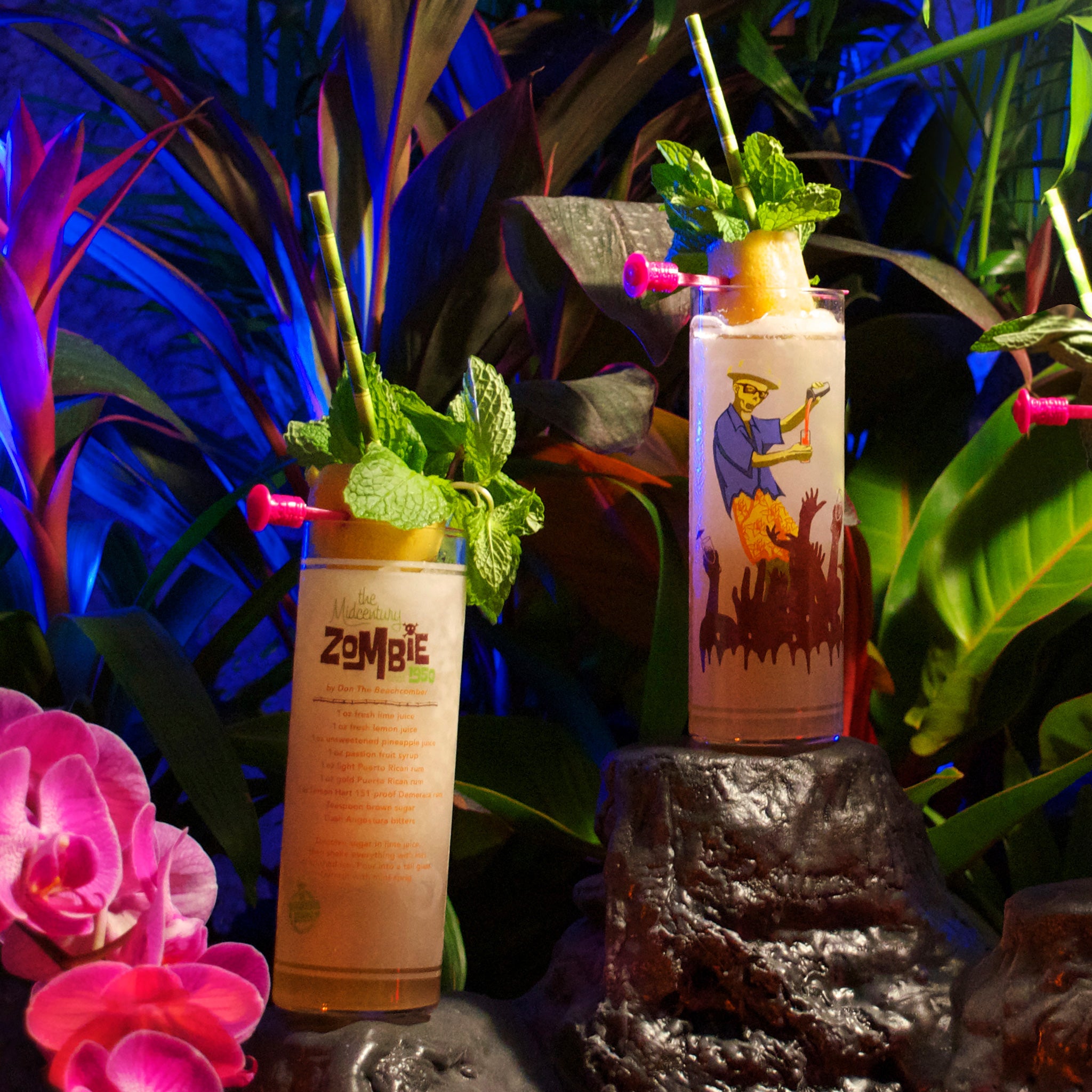BEACHBUM BERRY Zombie Glass - 15oz (450ml) Tiki Bar Drinking Cup - Set of 24 for Tropical Cocktails, Beach Parties & Themed Events