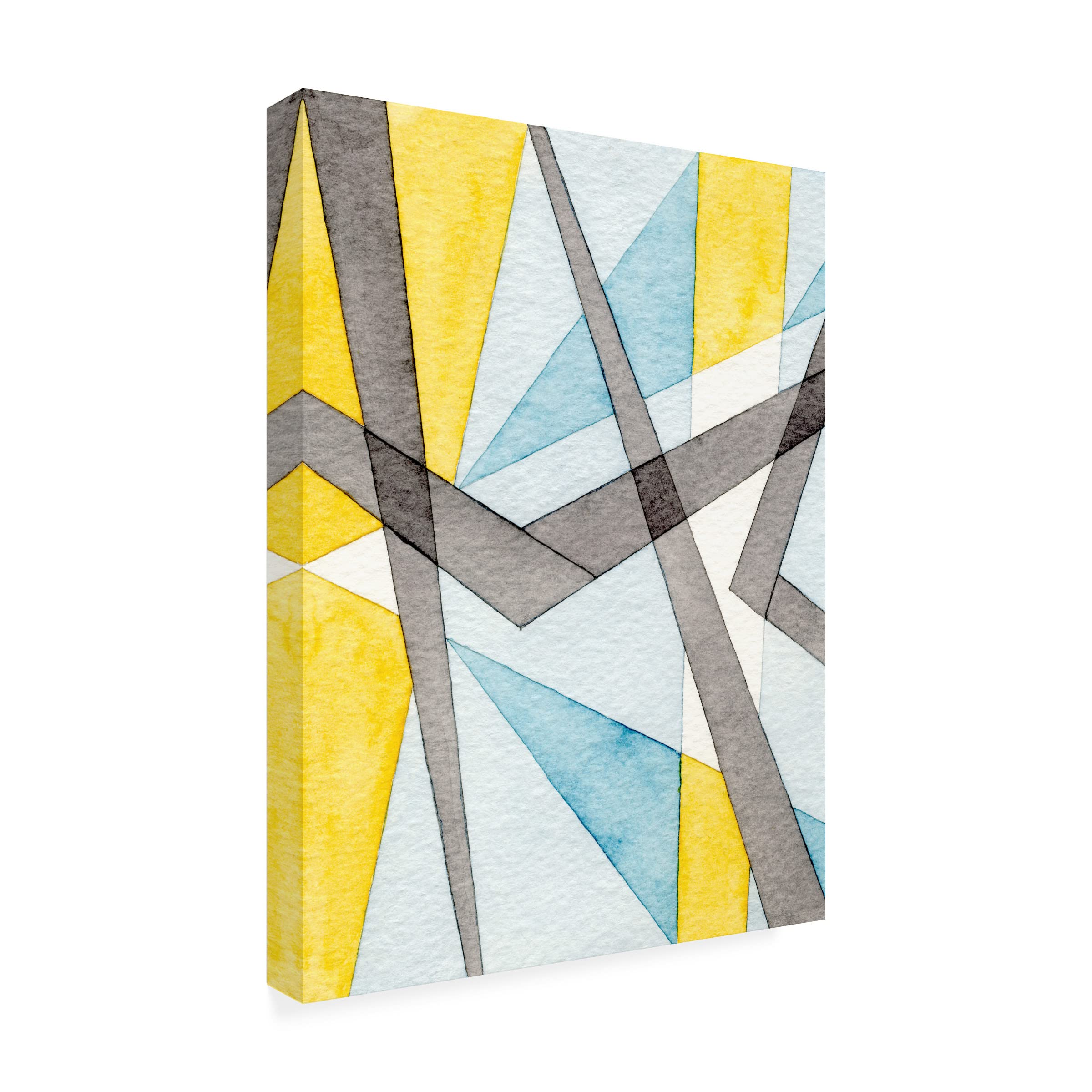 Trademark Fine Art 'Converging Angles I' Abstract Canvas Wall Art by Nikki Galapon - Modern Home Decor for Living Room, Bedroom & Office