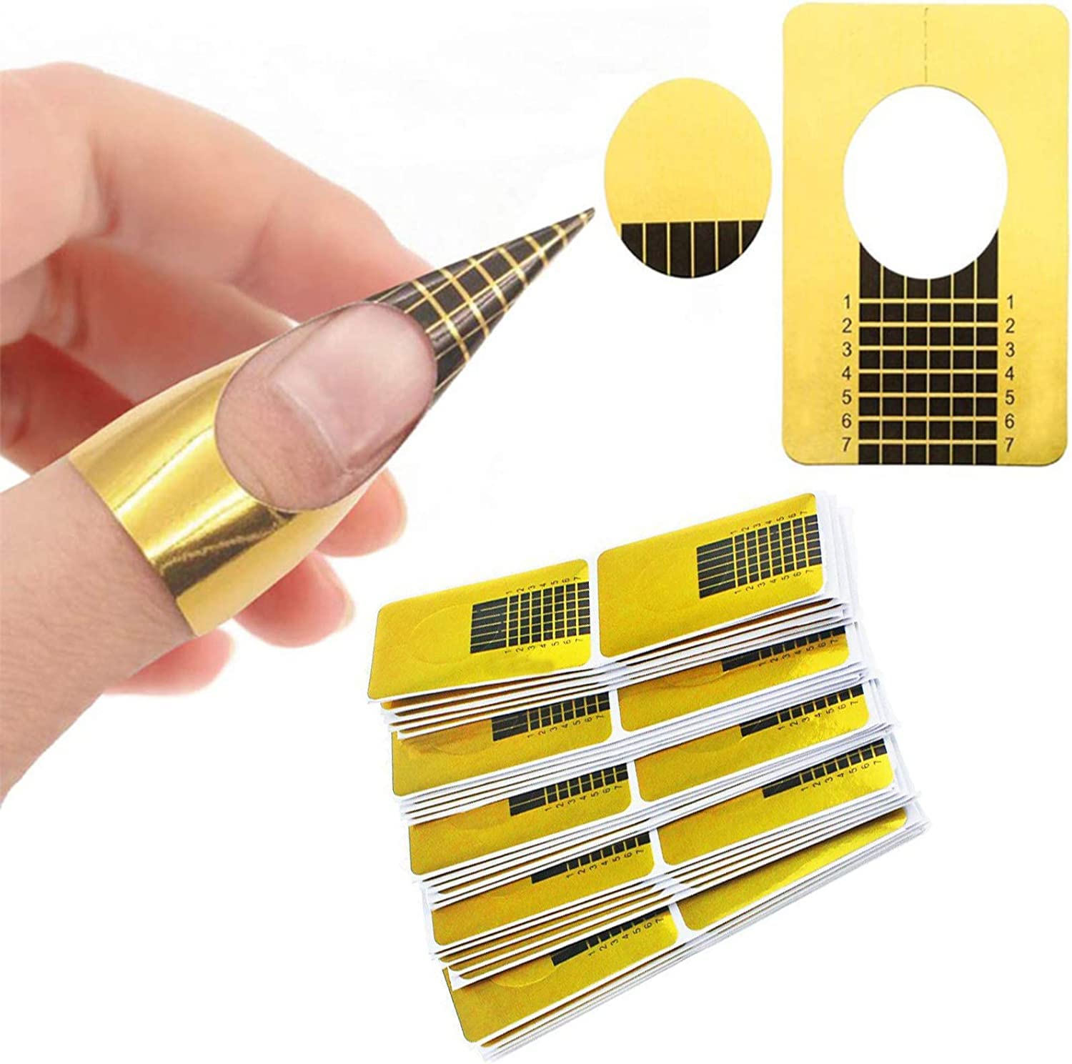200 Pcs Self-Adhesive Nail Form Stickers for UV Builder Gel & Polygel - Professional Nail Extension Forms for Sculpting & Nail Art | Salon & Home Use | Perfect for DIY Manicures & Nail Extensions