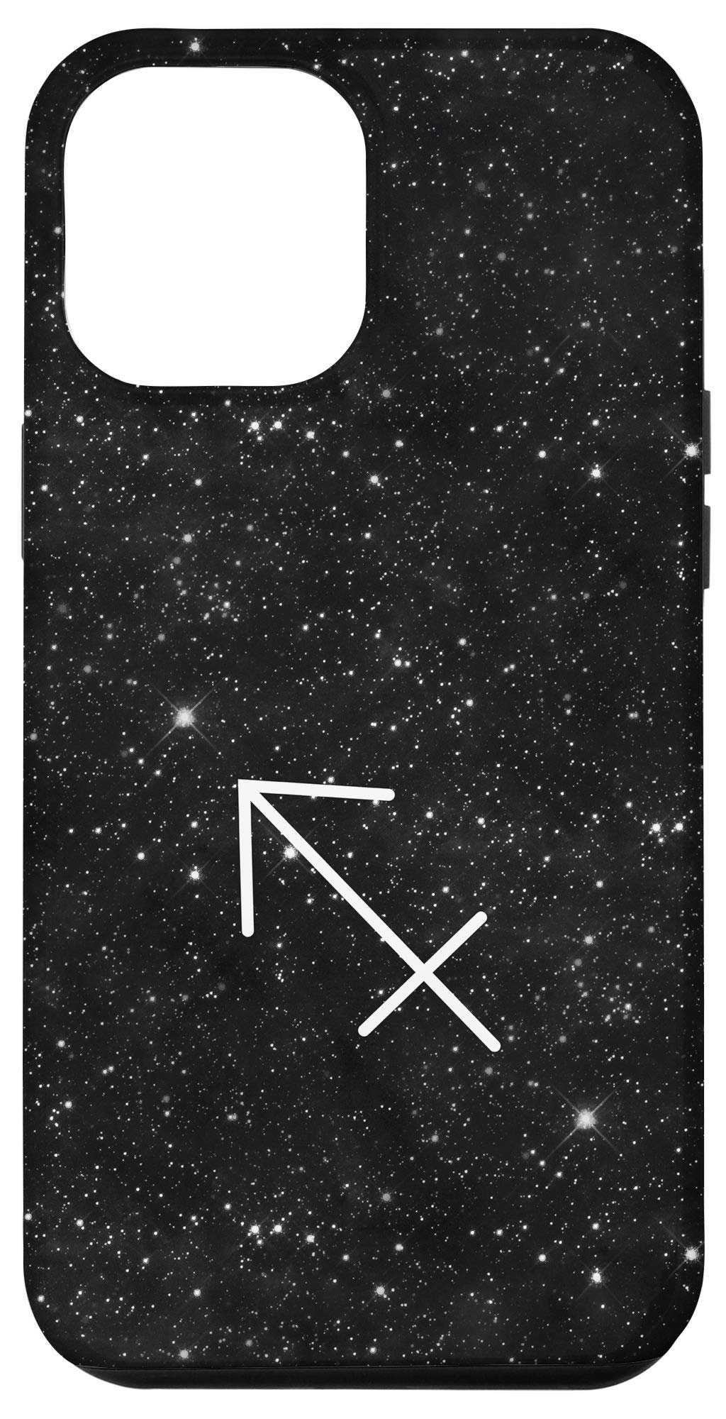 iPhone 12 Pro Max Case - Black & White Space Galaxy Design with Zodiac Sagittarius Sign | Protective Phone Cover for Daily Use, Travel & Gifts