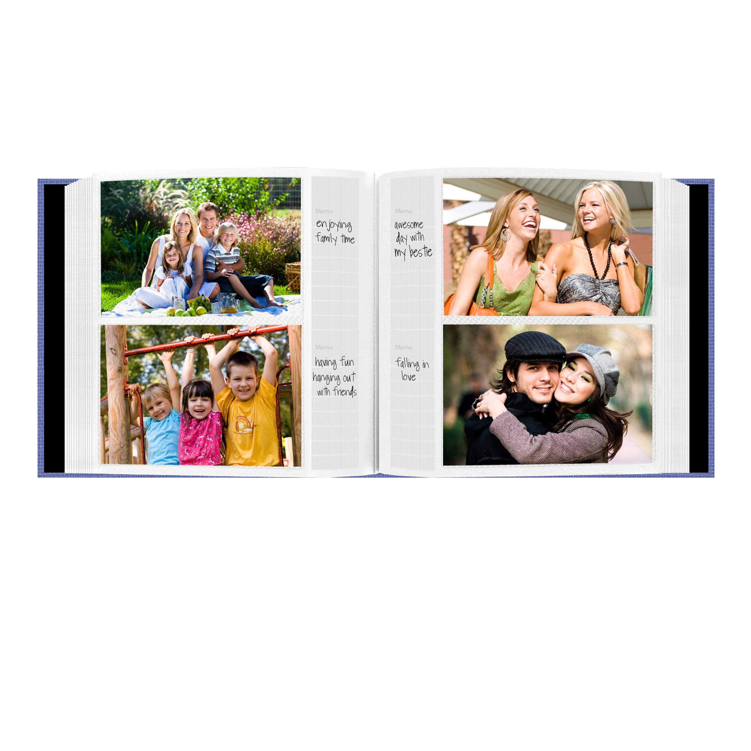 Pioneer Magnetic Self-Stick 3-Ring Photo Album (100 Pages) & Fabric Frame Cover Photo Album (200 Pockets) - Navy Blue & Sky Blue | Scrapbooking, Family Memories, Wedding Photos, Baby Pictures, Travel Souvenirs