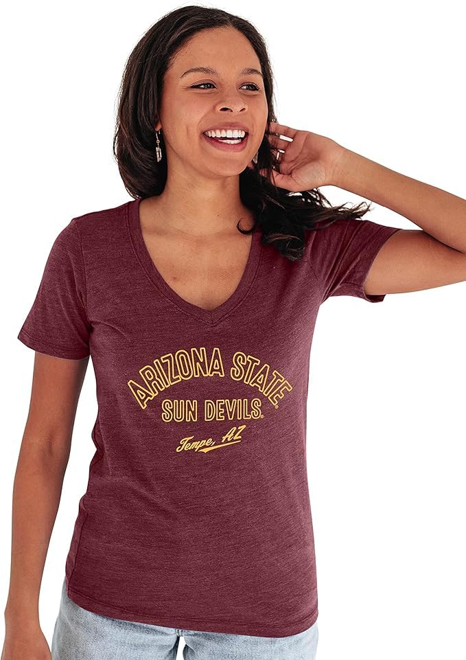 Blue 84 Women's Tri-Blend Comfortable Vintage Wash T-Shirt | Soft Cotton Polyester Rayon Blend | Casual Campus Style Tee for Everyday Wear, Lounge & Outfits