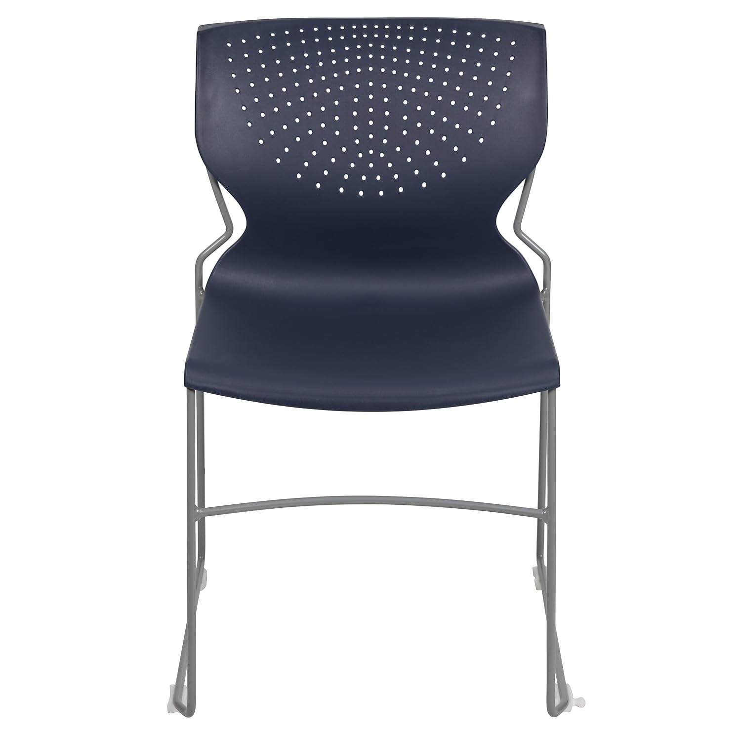Flash Furniture HERCULES Series 5-Pack Navy Stack Chairs - 661 lb Capacity, Gray Powder-Coated Steel Frame - Perfect for Offices, Classrooms, and Event Seating