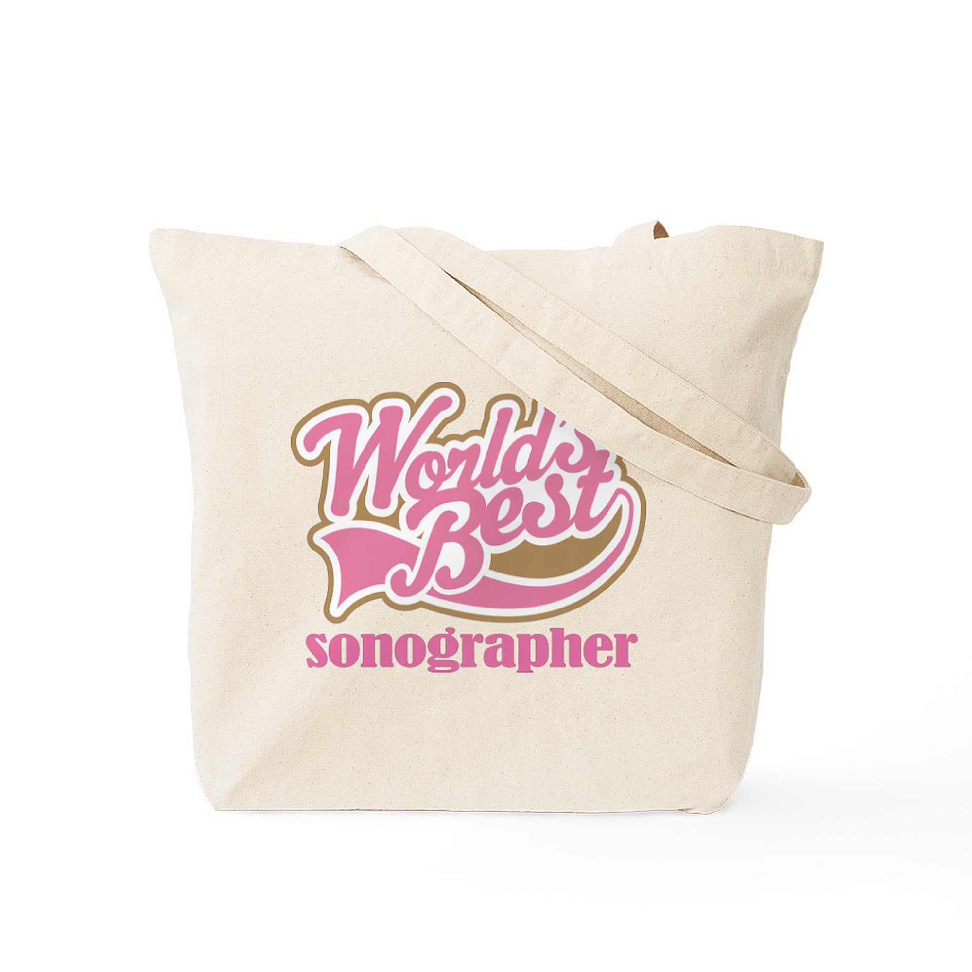 World's Best Sonographer Tote Bag - Natural Canvas Reusable Shopping Bag for Medical Professionals & Ultrasound Techs | Perfect for Work, Groceries & Everyday Use