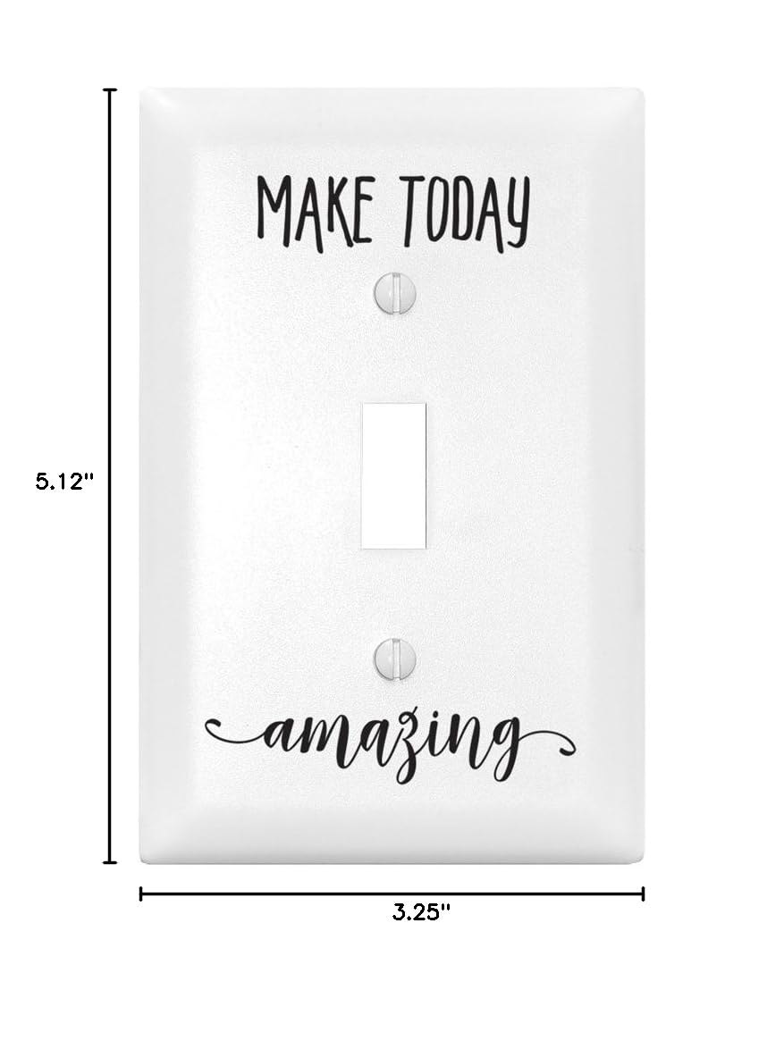 DEXSA 'Make Today Amazing Let Your Light Shine' Single Light Switch Cover - Handcrafted in USA | Perfect for Home Decor, Bedroom, Living Room & Office