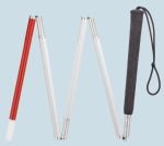 Four Section Blind Folding Cane - 42 Inch Adjustable Mobility Aid for Visually Impaired - Indoor Outdoor Navigation Support