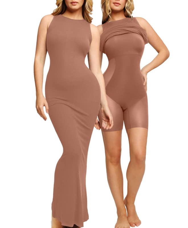 Popilush Women's Bodycon Maxi Dress - Sleeveless Tank Dress with Zipper for Wedding Guest, Party & Evening Wear - Sexy Slim Fit Long Dress for Special Occasions