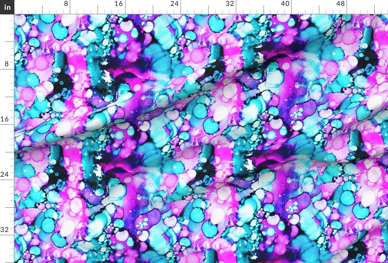 Purple Aqua Abstract Watercolor Teal Mermaid Unicorn Bubbles Printed Minky Fabric by The Yard - Soft Plush Fabric for Sewing Baby Blankets, Quilt Backing & DIY Plush Toys - Perfect for Nursery Decor, Kids Room & Craft Projects
