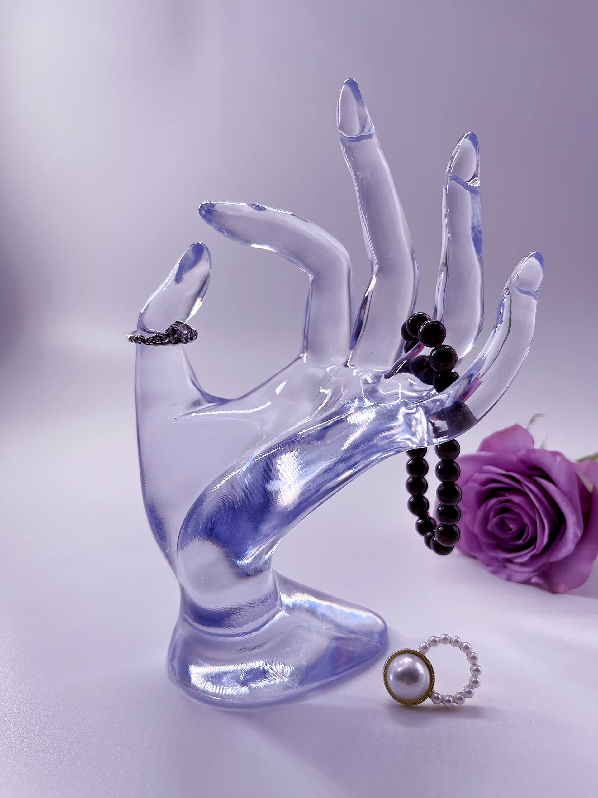 Glamorway Transparent Jewelry Display Stand - Bracelet, Ring & Watch Holder for Retail Store, Boutique & Home Decor