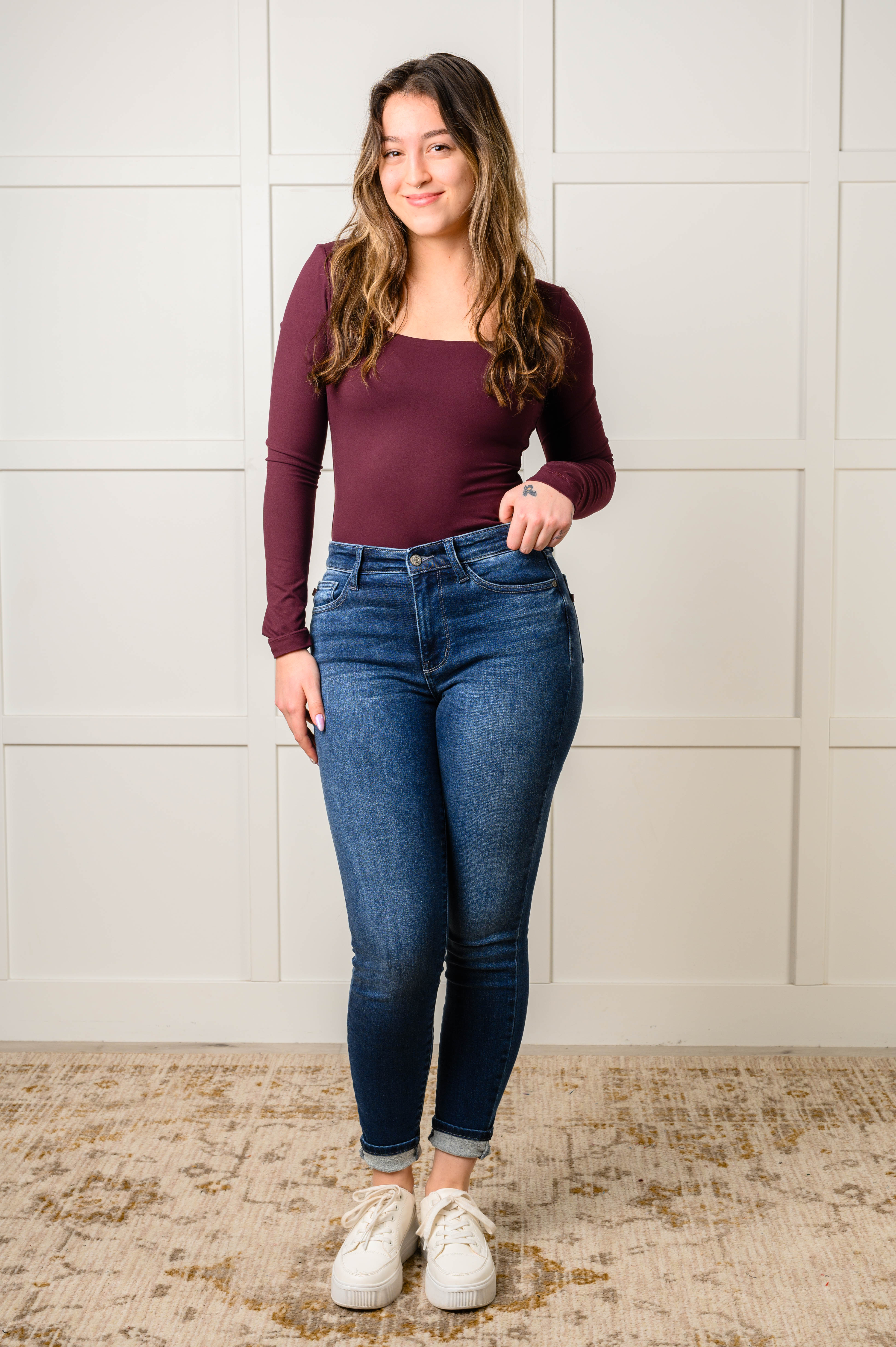 Skylar Mid Rise Thermal Vintage Skinny Jeans for Women - Cozy Winter Stretch Denim Pants - Perfect for Casual Outfits & Cold Weather Fashion