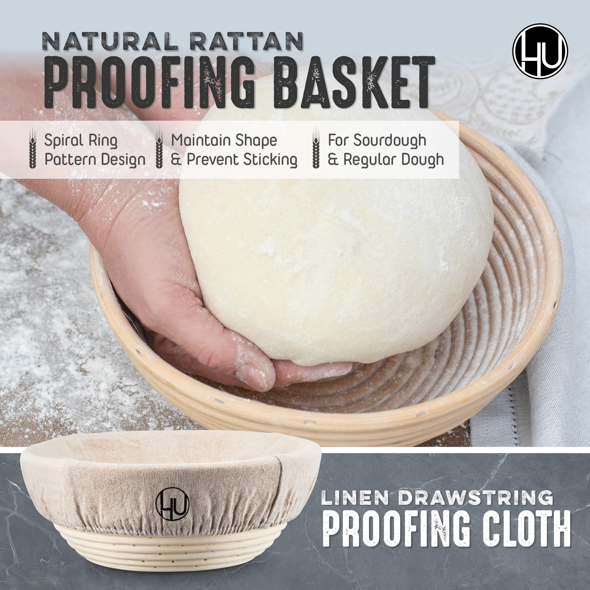 Organic Sourdough Starter Kit - Complete Bread Baking Supplies with Banneton Proofing Basket, Linen Cloth, Dough Whisk, Bread Lame, Scraper & 2 Brushes - Perfect for Artisan Sourdough, Homemade Bread & Baking Enthusiasts - Ideal for Home Bakers, Gifts & Kitchen Essentials