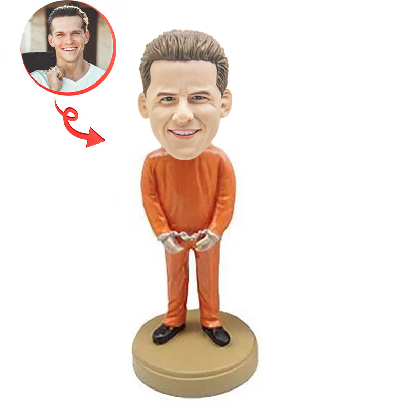Custom Prisoner Bobblehead - Personalized Prisoner Figurine for Gifts, Collectibles & Office Decor | Perfect for Gag Gifts, Themed Parties & Law Enforcement Appreciation