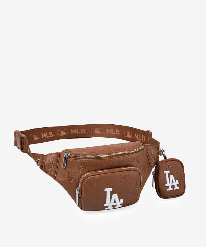 MLB Los Angeles Dodgers Official Logo Waist Pack - Crossbody Belt Bag for Men & Women - Perfect for Sports Games, Concerts & Travel