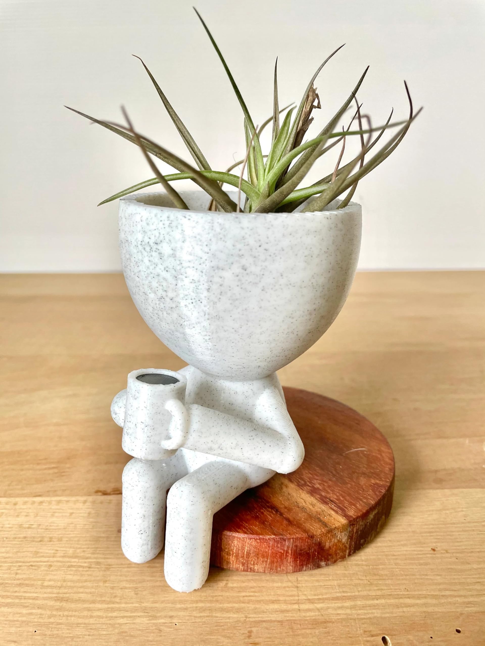 Marble Coffee Lovers Gift Set - Unique Coffee Bar & Table Decor with Cute Succulent Planter - Perfect Gift for Coffee Enthusiasts & Home Office Decor