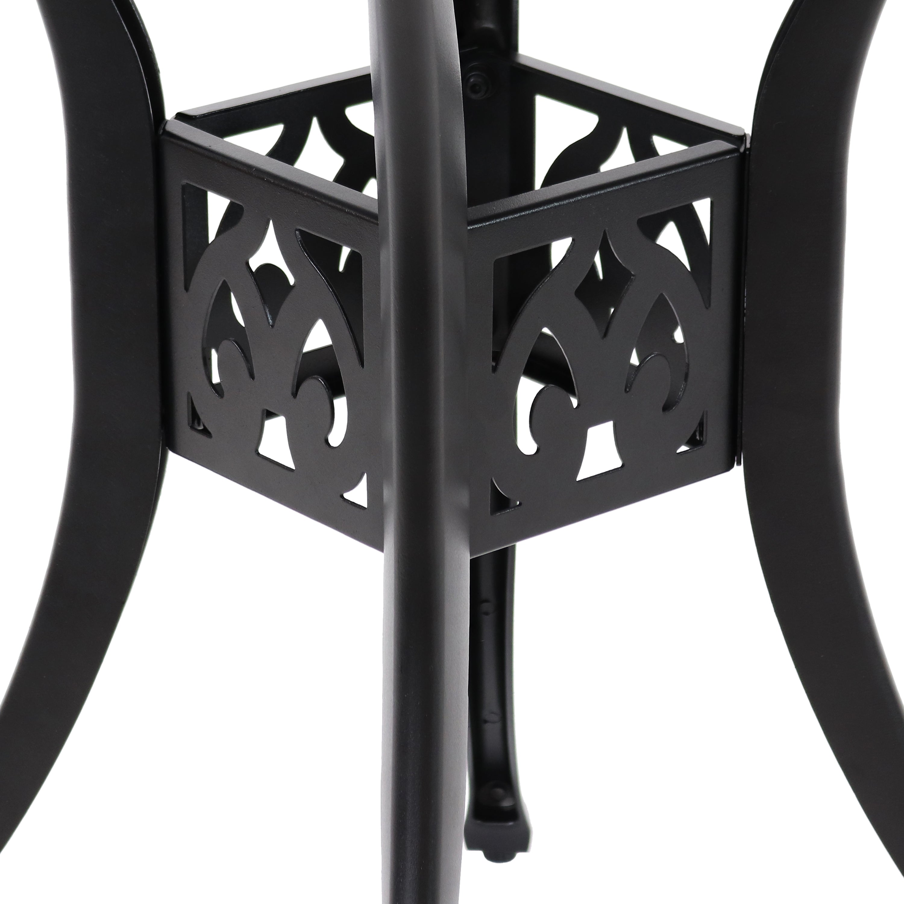 Sunnydaze Cast Aluminum Sigonella Round Patio Dining Table 30.75 Inch - Outdoor Garden, Poolside, Backyard Dining Set for Entertaining Guests
