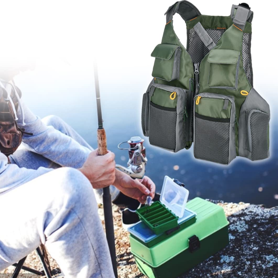 Adjustable Fishing Vest for Men & Women - Breathable Fly Fishing Waistcoat with Shoulder Pockets - Lightweight Outdoor Gear for Trout, Bass Fishing & Hiking