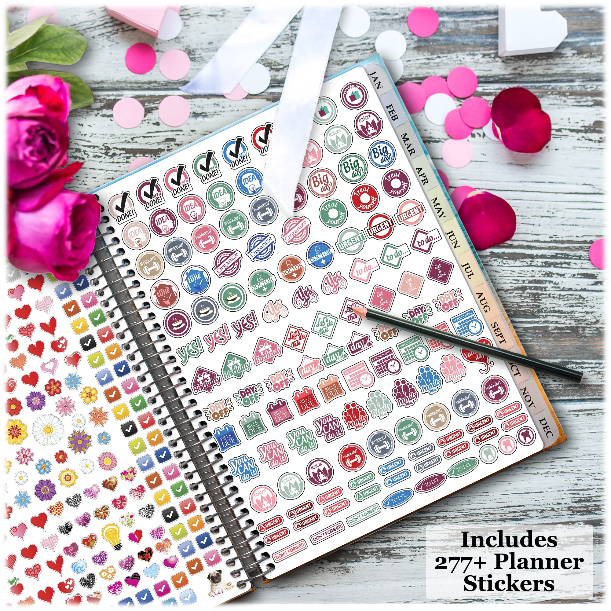 Tools4Wisdom 2025-2026 Academic Planner - 15 Month Weekly & Monthly Calendar (April 2025-June 2026) - 8.5x11 Inch Hardcover Daily Planner with Floral Daisies Design - Perfect for Students, Teachers & Office Professionals - Stay Organized for School, Work & Personal Goals