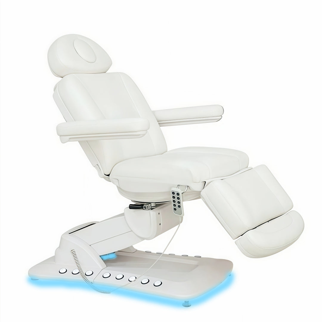 Greenlife Ageless 360° Swivel Electric Facial Chair - 4 Motors Beauty Eyelash SPA Table with Built-in Foot Control & Handheld Remote | Perfect for Salons, Spas & Home Use
