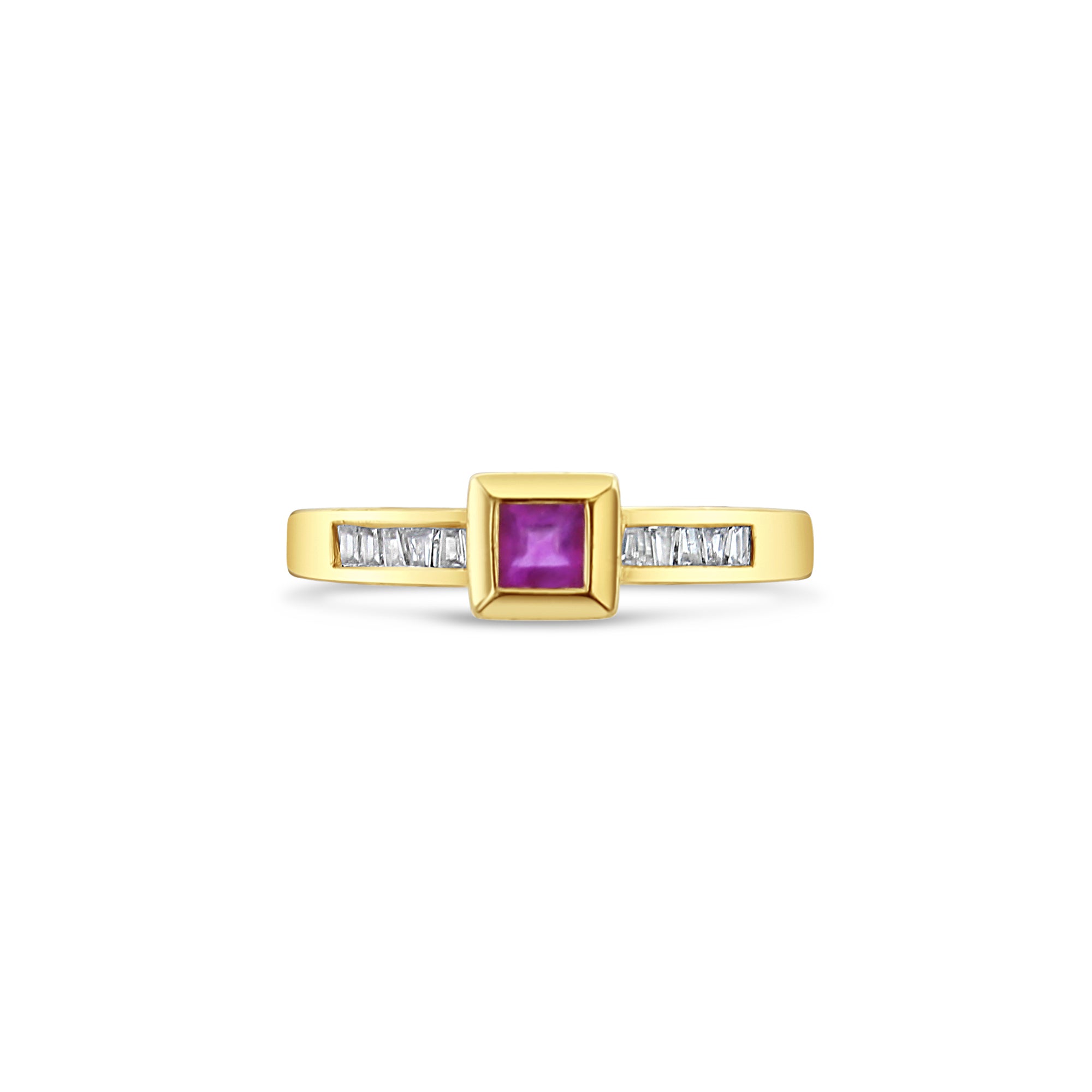 Vintage Style Ruby & Diamond Ring 14k Yellow Gold - Elegant Jewelry for Weddings, Anniversaries & Special Occasions