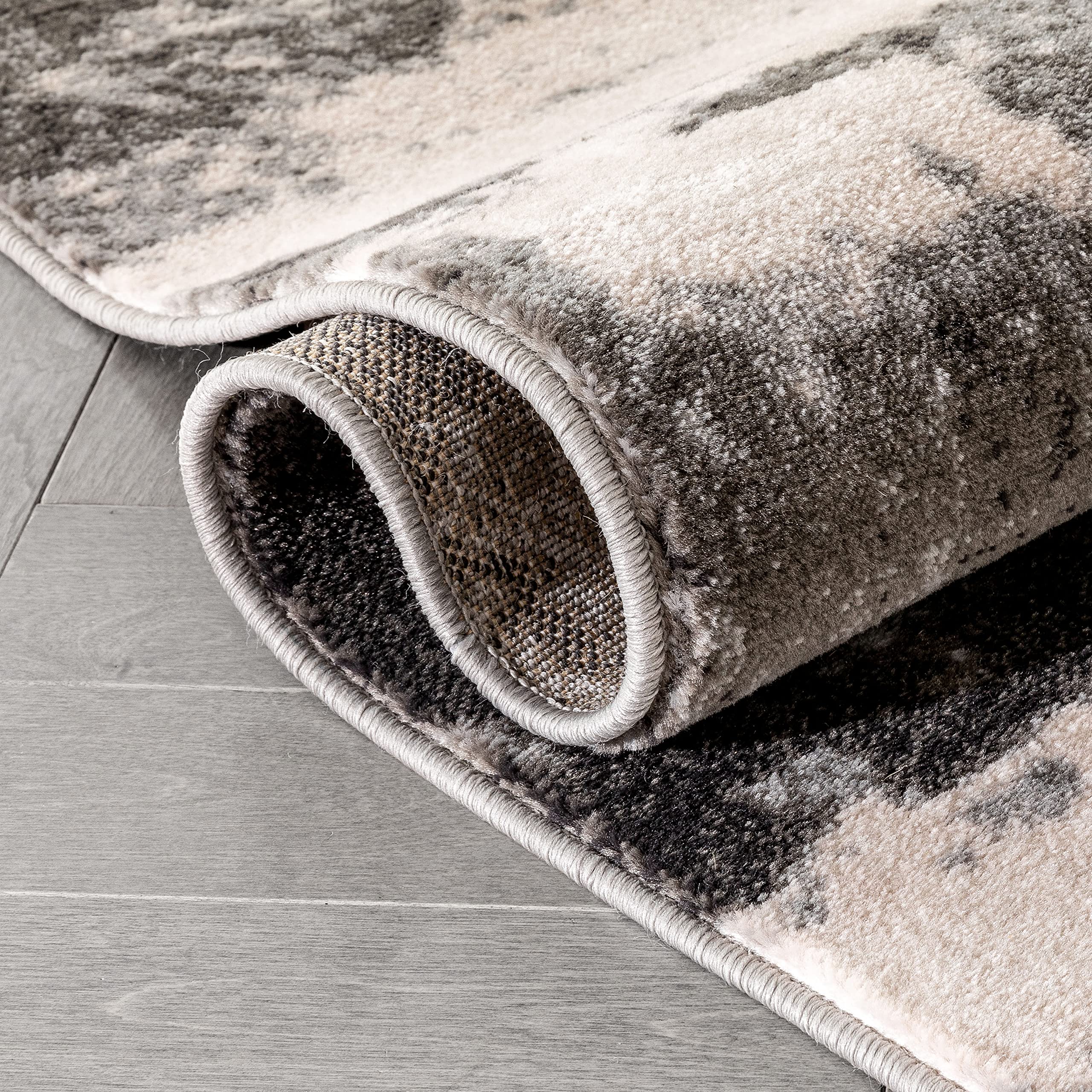 Well Woven Barclay Kalia Grey Black Abstract Modern Runner Rug 2'3