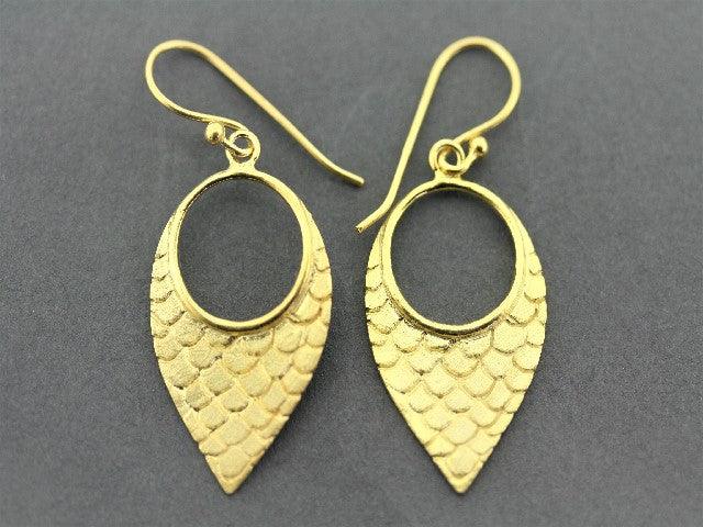 22K Gold Over Silver Mermaid Tear Earrings - Elegant Dangle Drop Earrings for Women, Perfect for Parties, Weddings & Everyday Wear