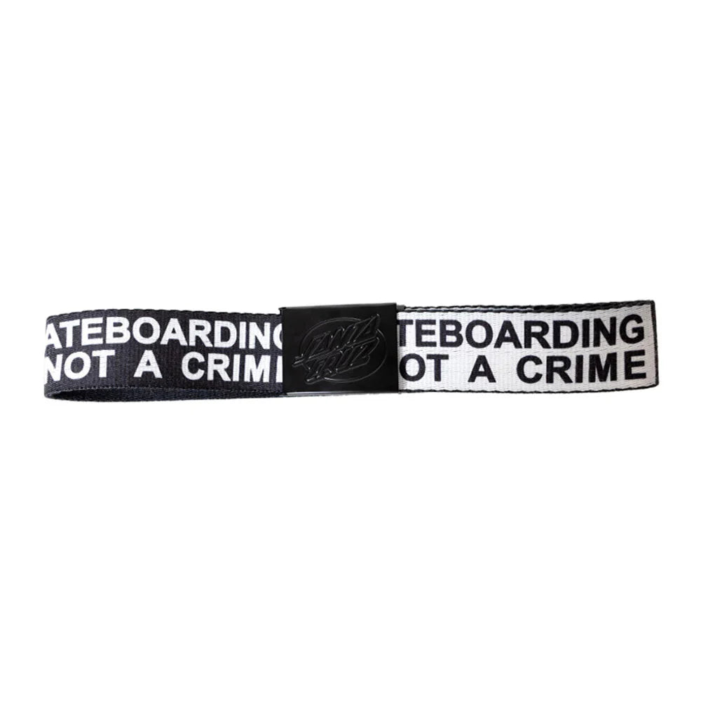 Santa Cruz Youth Not A Crime Canvas Belt - Adjustable Waist Strap for Teens & Kids - Punk Skate Style Fashion Accessory - Perfect for Skateboarding, Streetwear & Casual Outfits