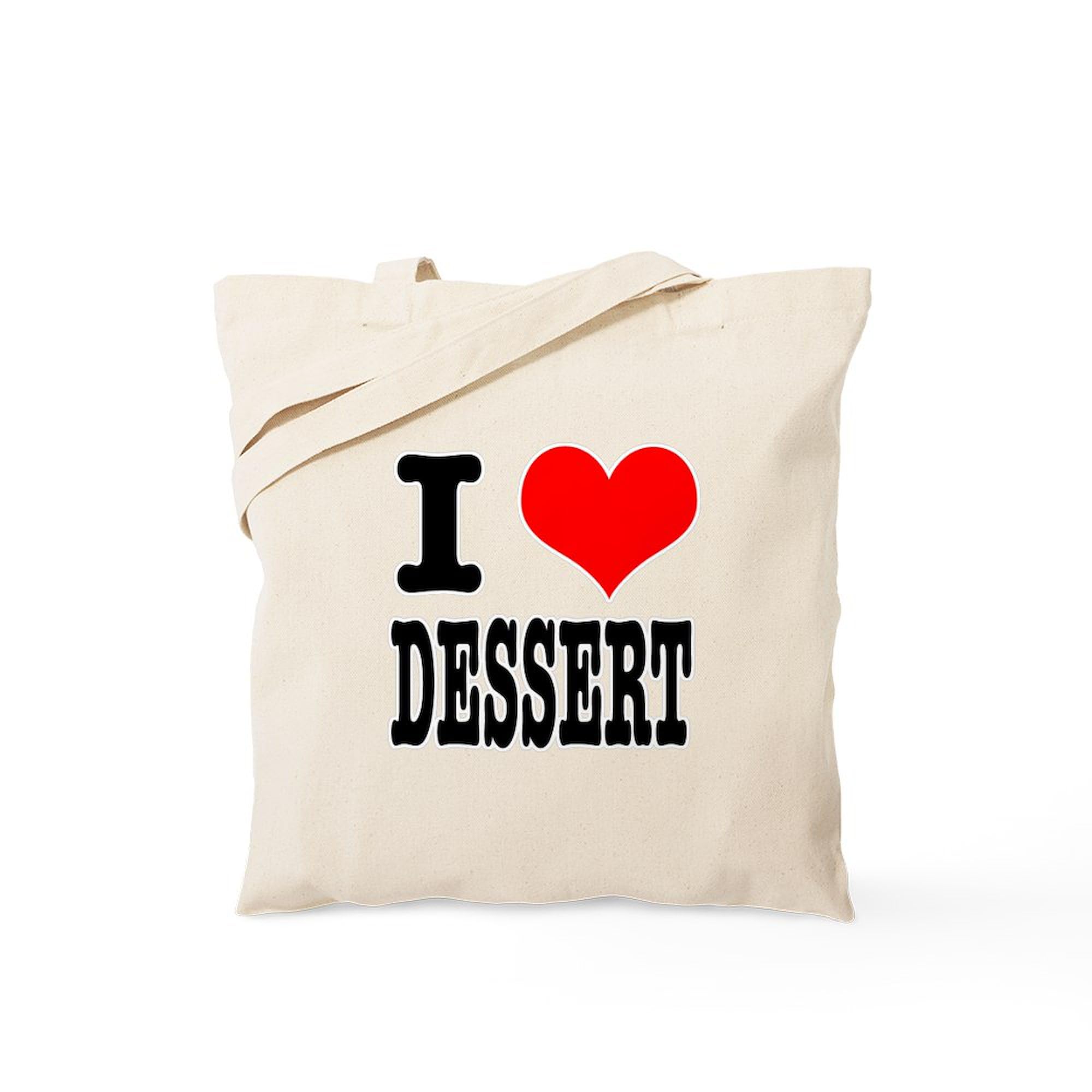 I Heart Dessert Tote Bag - Natural Canvas Reusable Shopping Bag for Groceries, Beach & Everyday Use | Eco-Friendly & Durable