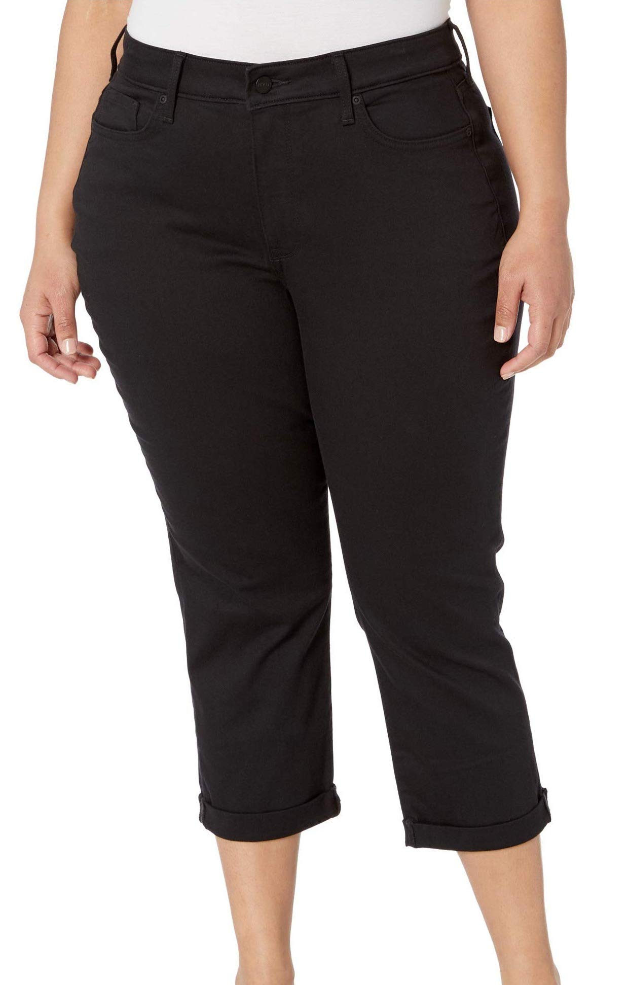 NYDJ Plus Size Chloe Capri Jeans for Women - Stretch Denim Pants in Black | Comfortable & Flattering Fit for Casual Wear & Everyday Outfits