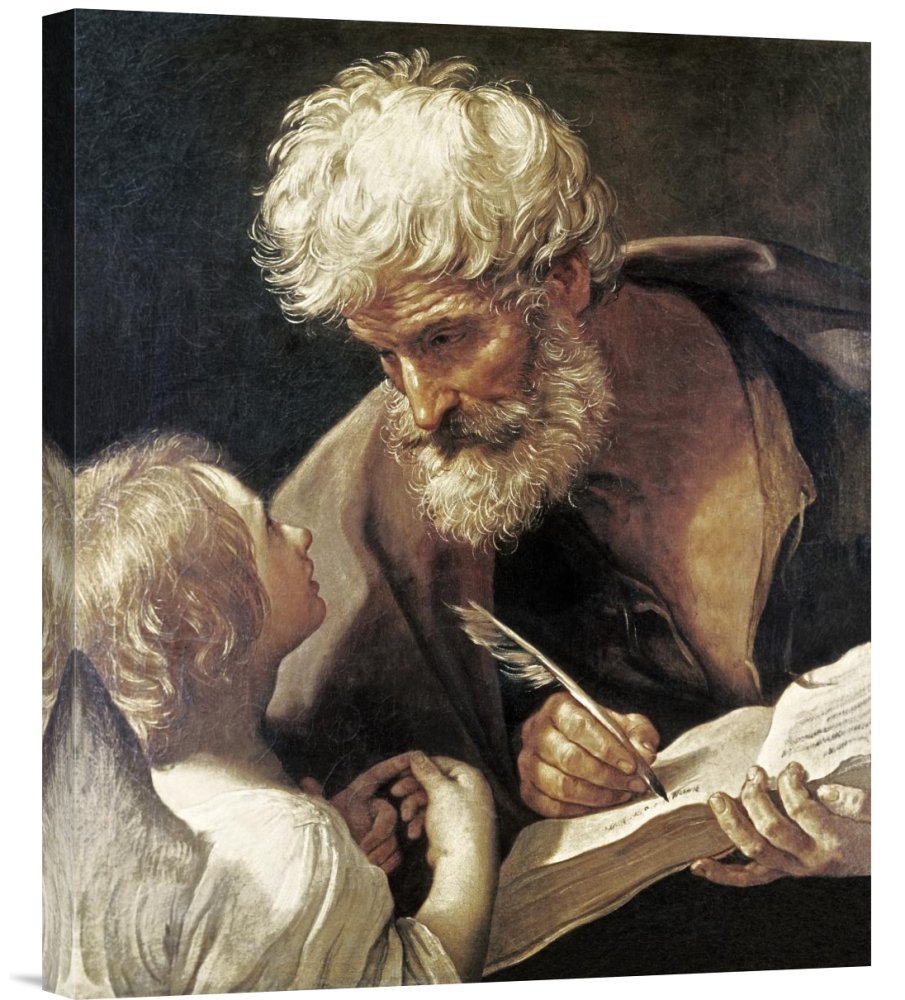 Guido Reni Saint Matthew Canvas Wall Art Print - Gallery Wrap Giclee Painting - Religious Home Decor for Living Room, Bedroom & Office
