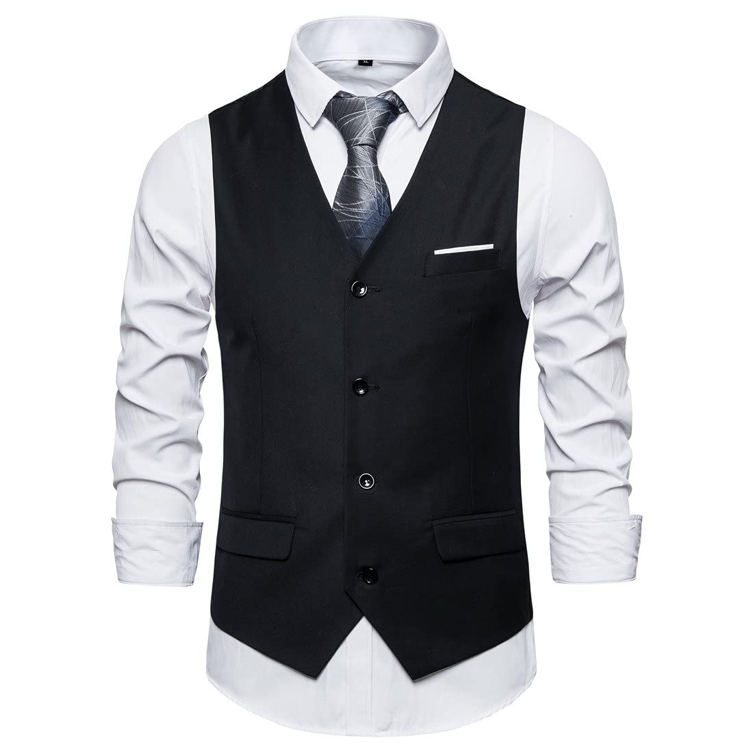 Homisy Men's Sleeveless Floral Print Vest - Stylish Business Suit Waistcoat for Wedding, Groomsmen & Formal Occasions | Trendy Fashion Accessory for Office, Parties & Special Events