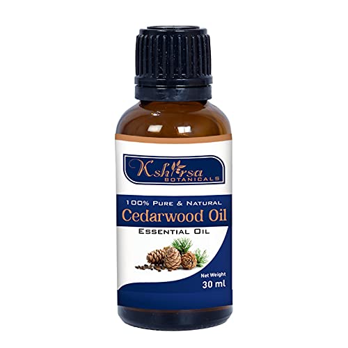 100% Pure & Undiluted Cedarwood Essential Oil (Cedrus Atlantica) for Skin Care, Hair Growth & Aromatherapy - Steam Distilled Natural Therapeutic Grade - 30ml Bottle for Diffuser, Massage & DIY Beauty Products