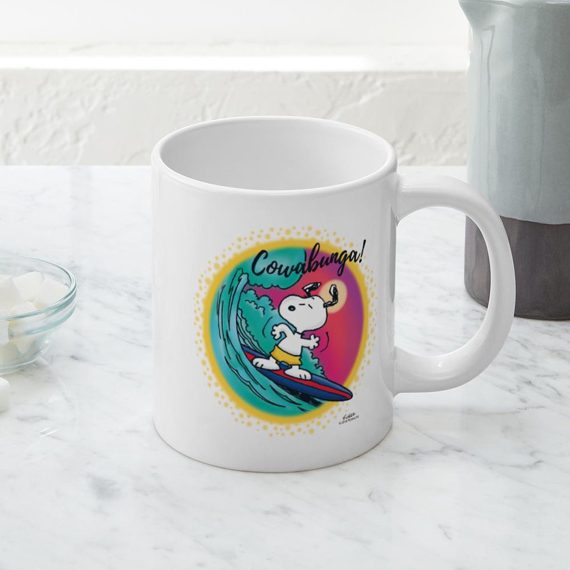 Snoopy Cowabunga! 20 oz Ceramic Coffee Mug - Large Mega Cup for Tea, Hot Chocolate & Coffee Lovers - Perfect for Home, Office & Gifts