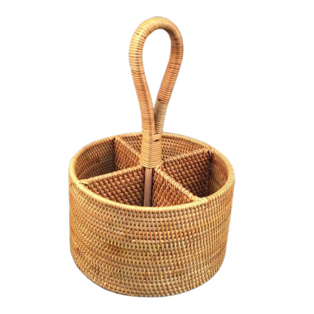 TOPBATHY Rattan Woven Storage Basket - Organizer for Remote Controls, Office Supplies & Bathroom Sundries | Stylish Home Decor for Bedroom, Living Room & Bathroom Organization